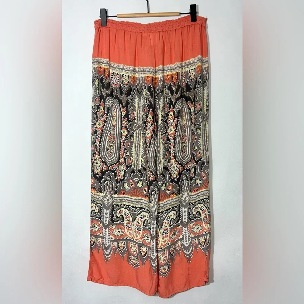 Anthropologie E By Eloise Mixed Print‎ Boho Wide Leg Size Small